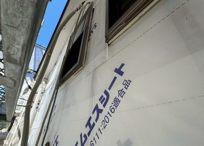 西宮市 外壁貼りの下準備完了