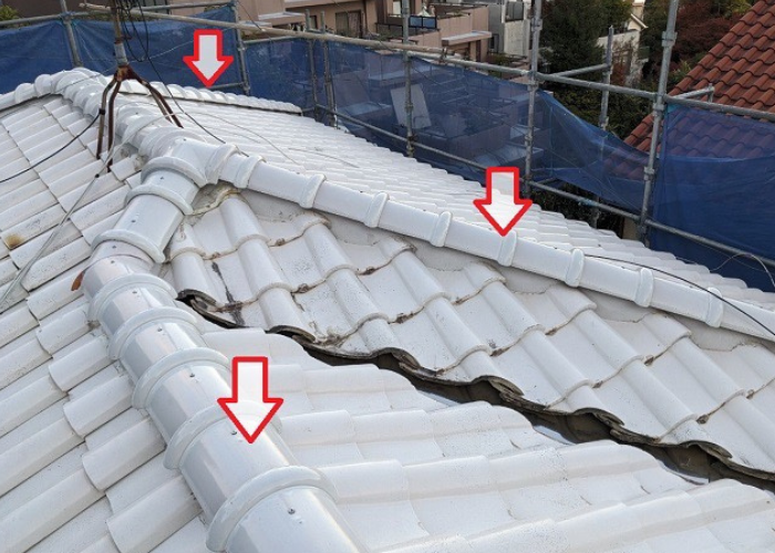 猪名川町　地震対策にお勧めな棟瓦取り直しを行った後の瓦屋根