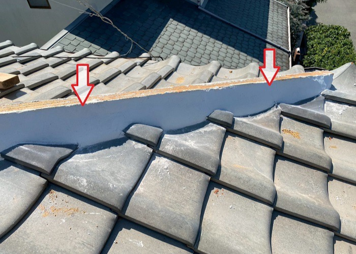 西宮市　棟瓦に使用したモルロック