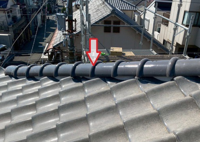 西宮市で棟瓦取り直しを行った後の様子