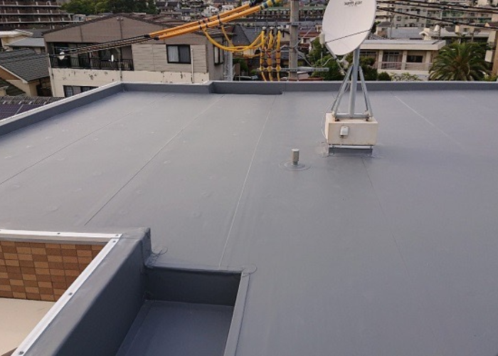 猪名川町　塩ビシート防水の仕上がり
