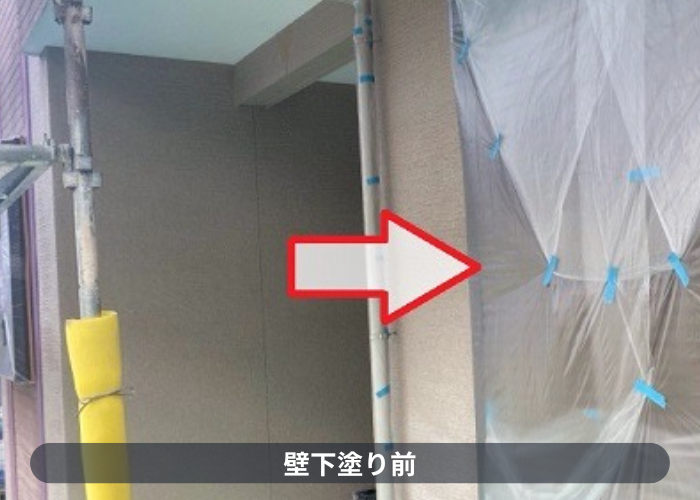 宝塚市　日本ペイントのラジカル制御を用いて外壁塗り替えで養生