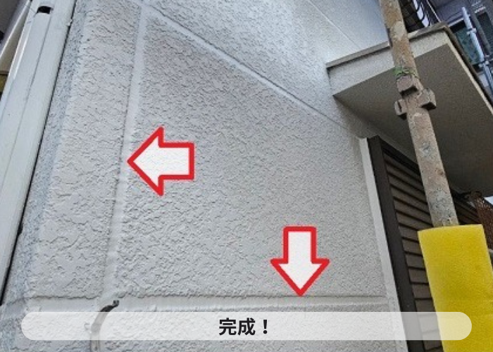 ＡＬＣの目地補修でシーリングを増し打ちした後の様子