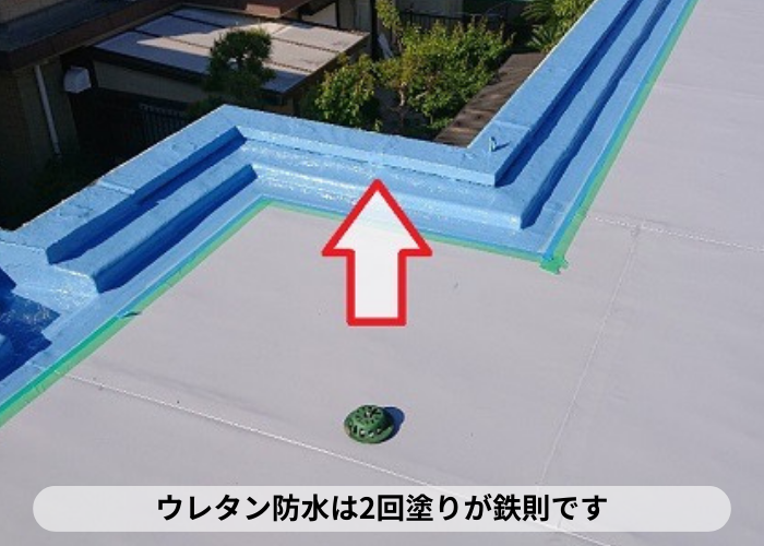 丹波篠山市　雨漏りしている屋上防水でウレタン防水2回塗り