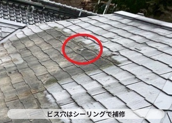 多可町　ビス穴にシーリング