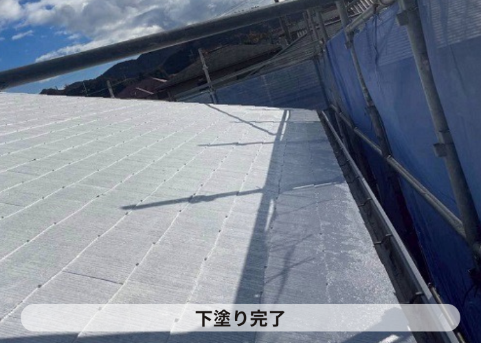 神戸市北区　屋根下塗り完了